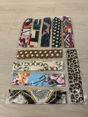 Twilly Satin Scarf Set of 10 #10—Various Patterns and Colors
